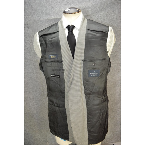 Ermenegildo Zegna Blazer‎ Mens 44 Houndstooth Wool 15milmil15 Italy Sport Coat - Picture 8 of 16